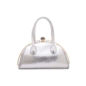 Luxury Silver Flap Handbag P35830 Diamond and Pearl Decorated Wedding Party Evening <b>Bag</b> with Elegant Chain <b>Sparkling</b> Alluring - Product Image 1