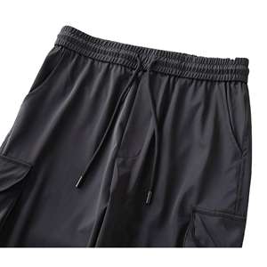 Pantalones de jogging para hombre, pantalón OEM 100% de algodón, ajustados, color caqui, con bolsillos - Product Image 3
