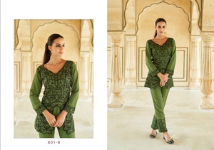 ลินาได้รับการอนุมัติผ้าเรยอนหนักพิมพ์ดิจิตอล Kurtis พร้อมกางเกงพิมพ์ดิจิตอลเรยอนหนัก Kurtis Co-Ord ชุดสําหรับการขายออนไลน์ - Product Image 5