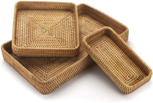 Eco-Friendly <b>Woven</b> Rattan Tray <b>Basket</b> for Rustic Decor and Everyday Use Durable and Stylish - BLUE LOTUS From Vietnam - Product Image 6