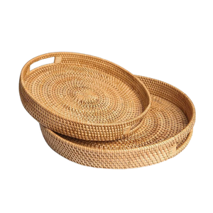 ถาดหวายสานด้วยมือของผลิตภัณฑ์ชั้นนำ: การเพิ่มที่ทันสมัยและมีประโยชน์สำหรับการให้บริการการจัดระเบียบและการตกแต่ง - Product Image 1