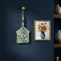 Décoration murale en verre Œil Turc doré, Amulette Nazar, Porte-bonheur turc, Cadeau de pendaison de crémaillère, Cadeau de retraite, Décoration intérieure