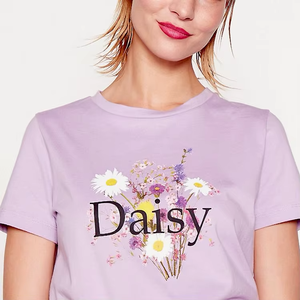 Camiseta de mujer de alta calidad con estampado de transferencia de calor personalizado ropa de verano cómoda informal de algodón de alta calidad - Product Image 4