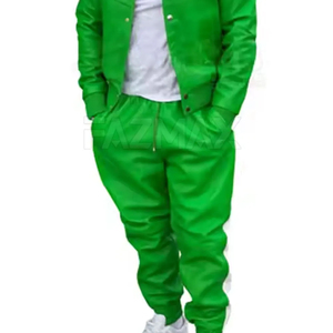 Conjunto de Chándal de Cuero Genuino Premium para Hombre, con Capucha, Transpirable, Resistente al Viento, Ecológico, de Alta Calidad, Chaqueta de Cuero de Lujo - Product Image 3