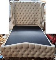 Cama Plegable de Lujo Moderna de Madera Maciza de Mango con Cabecero de 54 Pulgadas de Alto, Artesanía de Rajasthan Manish, Venta al Por Mayor