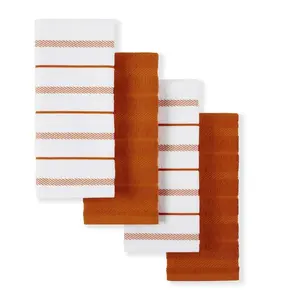 Oranje Witte Honing 100% Biologisch Katoen Gots Certificaat Hoge Treksterkte Groot Formaat Uniek 4 Packs Keuken Clean-Up Handdoeken