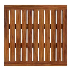 Tapis de bain carré en bois massif d'acacia OEM Tapis de douche antidérapant de luxe Hôtels Salles de bains Baignoires Douches Spas Utilisation extérieure et intérieure - Product Image 5