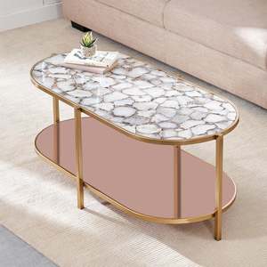 Mesa de piedra con gemas de ágata para mesa de comedor central/muebles de centro de sofá/hogar y oficina - Product Image 1