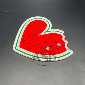 Plaques à cils en acrylique motif cœur et pastèque, impression de logo personnalisé, vente en gros - Product Image 4