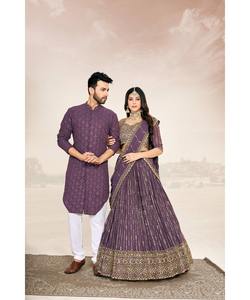 Lavendar One Piece LehengaCholi pakistanais pour les femmes dans la conception de vêtements de festival de mariage indien - Product Image 3