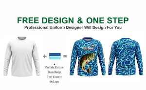 Chemises de pêche pour hommes respirantes de qualité supérieure, impression numérique par sublimation rapide sur polyester, impression DTF personnalisée - Product Image 2