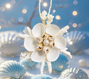 Vietnam Natural Seashell <b>Ornament</b> with Snowflake Pattern for Christmas Gifts Home and Holiday Tree Decoration - Product Image 4