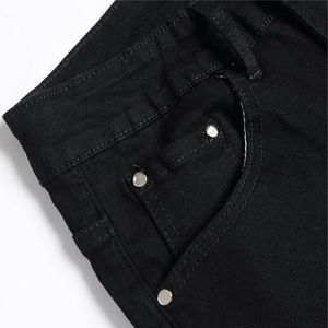 Shorts en jean pour homme 100% coton, style streetwear, taille mi-haute, été, avec broderie, design vintage et logo personnalisé - Product Image 3