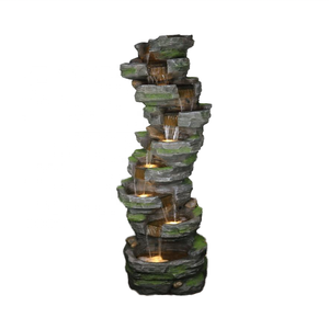 Groot hars waterfalls ornament voor tuin of achtertuin, prachtige waterfontein voor decoratie van een rotstuin - Product Image 4