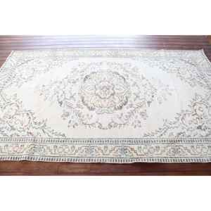 Alfombra Turca Vintage, Alfombra Grande de 5,2x8,9 pies, Alfombra Blanca a Cuadros - Product Image 3