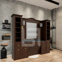 Station de barbier moderne minimaliste pour salons de coiffure, salons de beauté, mobilier de salon en bois fabriqué en Turquie