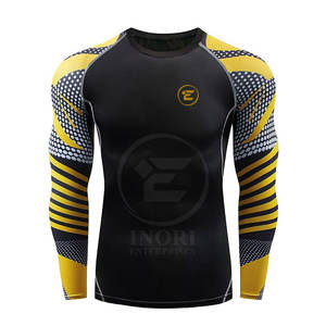 Vêtements de sport pour hommes avec logo personnalisé Rash Guards Surfing Coat Respirant Séchage rapide Extensible Manches longues 220g Spandex/Polyester - Product Image 1
