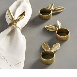 Rond de serviette en acier inoxydable de forme ronde fabriqué à la main anneau de tissu de couleur argent et doré de qualité exclusive pour l'utilisation de fête de mariage - Product Image 4