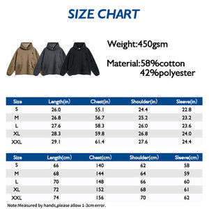 Venta al por mayor High Street 450GSM Hombres Sucio teñido Sudadera con capucha Desgastado Ripped Side Pockets Hoodie Retro Acid Wash Sudaderas con capucha - Product Image 3