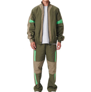 Conjunto de Dos Piezas Personalizable al por Mayor para Hombre, Chaqueta Cortavientos Oversize con Bloques de Color y Chándal de Nailon, Tallas Grandes, para Invierno 2026 - Product Image 1