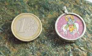 Om 925 <b>Real</b> <b>Silver</b> Pendant <b>Necklace</b> Handpainted with Floral Pattern for Engagement or Gift Artisan-Crafted - Product Image 6