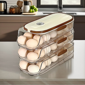 Scatola per Uova Rettangolare in Plastica Moderna Antiurto Portatile per Conservazione e Stoccaggio Domestico - Product Image 4