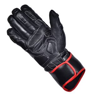 OEM Men's Motorbike Gloves Latest Design Pure Black Genuine Leather Breathable Waterproof Sportwear for Winter Custom Auto - Product Image 3