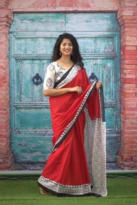 La elegancia moderna se encuentra con los saris de algodón impresos en bloque artesanales tradicionales para fiestas de verano para minoristas y revendedores - Product Image 5