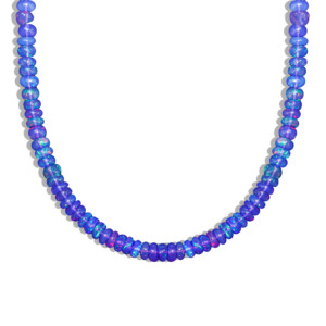 Collar hecho a mano con cuentas de Plata de Ley 925 con tonos de ópalo de lavanda natural joyería de boda y regalo para mujer tamaño 14 en - Product Image 1