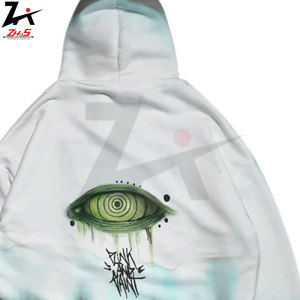 เสื้อฮู้ดเย็บปะติดเสื้อมีฮู้ดโอเวอร์ไซส์ทำมือย้อมสีงานเย็บปะผ้าคอตตอนไม่เหมือนใครผลิต100% - Product Image 5