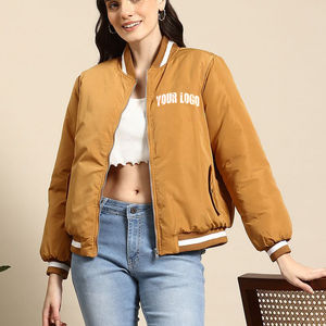 Meilleure vente, veste universitaire pour femmes, collection hiver Taille adulte, tenue décontractée, coupe confortable, veste personnalisée OEM de style universitaire - Product Image 4