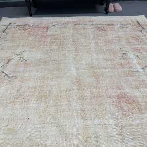 Alfombra Turca, Alfombra Grande de 6.5x10.1 pies, Alfombra de Lana Blanca y Roja - Product Image 4