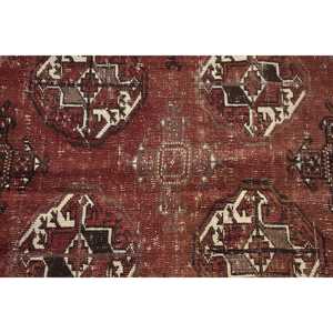 Alfombra Turca Vintage Extra Grande de 9.3x13.4 pies con Diseño de Plantas y Árboles Rojos, en Lana, con Diseño de Patchwork y Base de Látex - Product Image 5