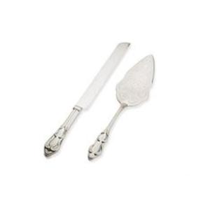 Superbe Couteau à Gâteau Artisanal Haut de Gamme en Acier Inoxydable Durable et Écologique pour Événements de Mariage Sophistiqués - Product Image 1