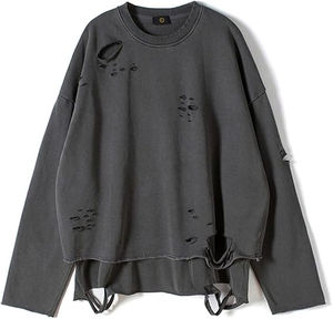 Venta al por mayor de ropa de calle Vintage personalizada para hombre, sudadera rasgada, ropa de calle, sudaderas con capucha para hombre, lavado con ácido - Product Image 1