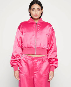 Custom Wholesale Varsity Baseball Embroidered Jacket Men's Bomber Jackets Fashion Breathable Satin Bomber Jacket - Product Image 1