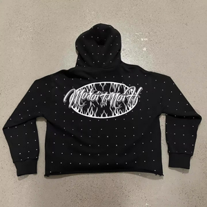 2024 nouveaux hommes hiver pull à capuche élégant 100% coton personnalisé strass impression budget-amical solide poche taille 3XL - Product Image 6