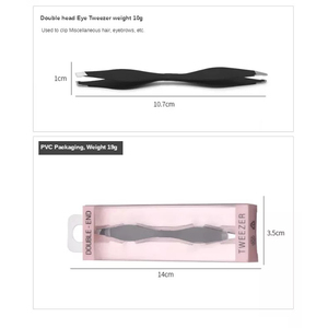 Pinzas cosméticas personalizadas 2025, pinzas para cejas de pestañas puntiagudas inclinadas rosas de acero inoxidable con caja de Pvc - Product Image 6