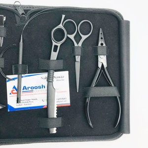Kit d'outils d'extension de cheveux en acier inoxydable noir en gros avec pinces à boucle à aiguille pour extensions de cheveux - Product Image 4