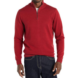 Sweat-shirt de haute qualité à demi-fermeture éclair pour hommes sweat-shirts respirants en polyester uni de grande taille pour hommes vente en gros - Product Image 5