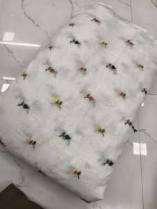 Tela de Popelina de Algodón Mul Chanderi Premium, Lisa Blanca con Bordado Floral, Lujosa, Ligera, Semitransparente, Transpirable y Sostenible - Product Image 5