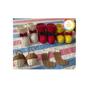 Adornos navideños de ratán hechos a mano decorativos de primera calidad, decoración de árbol de vacaciones Natural ecológica de Vietnam - Product Image 6