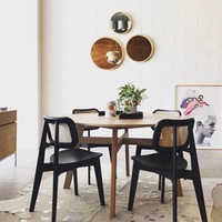 Chaises de salle à manger en tissu de boucle de laine de jambes en bois modernes confortables pour le bureau à domicile et l'hôtel avec coussin rembourré