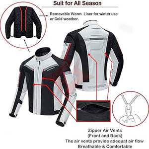 Chaqueta de moto para hombre, chaqueta blindada para motociclista, impermeable, a prueba de viento, equipo de protección de cuerpo completo, armadura CE de verano - Product Image 6