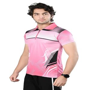Top de algodón de manga corta a la moda para hombre para primavera y verano Camisa de punto con estampado digital 3D de solapa suelta - Product Image 3