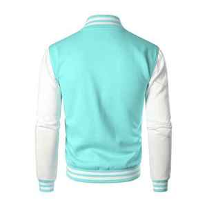 Collège décontracté laine varsity veste support Chenille broderie cuir manches Melton contraste Patch fermeture éclair pour printemps hiver - Product Image 3