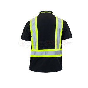 T-shirt polo de sécurité bicolore avec design réfléchissant pour les intervenants d'urgence T-shirt de sécurité avec bande réfléchissante - Product Image 3