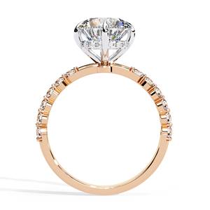 Bague de fiançailles en or jaune 10K 14K 18K ou argent sterling, sertie de zircon VVS cultivé en laboratoire certifié IGI, taille brillant personnalisée, pour soirée - Product Image 2