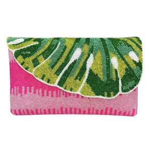 Shell <b>Beaded</b> Clutch Coin Pouch Pearl Shell <b>Beaded</b> Clutch Zip Pouch <b>Blue</b> Use Code From India Handmade for Women and Girls - Product Image 1