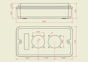 Boîtier à profil bas PS-14L9 pour deux prises SCHUKO - Product Image 3